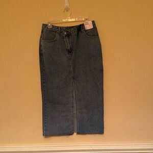 Happily Grey Asymmetrical Crossover Denim‎ Maxi Skirt Size 13/30